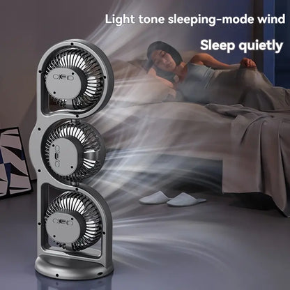 🌬️✨ NEU 2026! 50% RABATT! Tragbarer USB-wiederaufladbarer Dreikopfventilator – 360° Luftzirkulation & 5 Geschwindigkeitsstufen – Ideal für Studentenwohnheim, Outdoor & als Tischventilator 🎓🔋