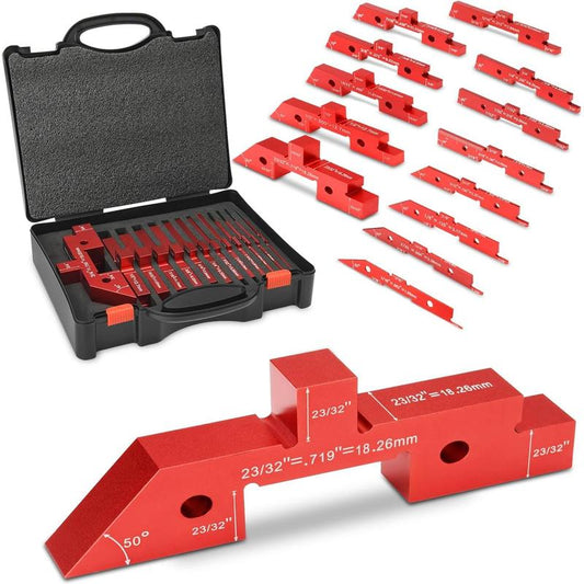 🔧GJANSH Tischeinstellblöcke für die Holzbearbeitung, Präzisionsset aus Aluminiumlegierung, Höhen-, Tiefen-, Winkel- & Zaun-Ausrichtungslehren – Router- und Säge-Zubehör mit Aufbewahrungskoffer