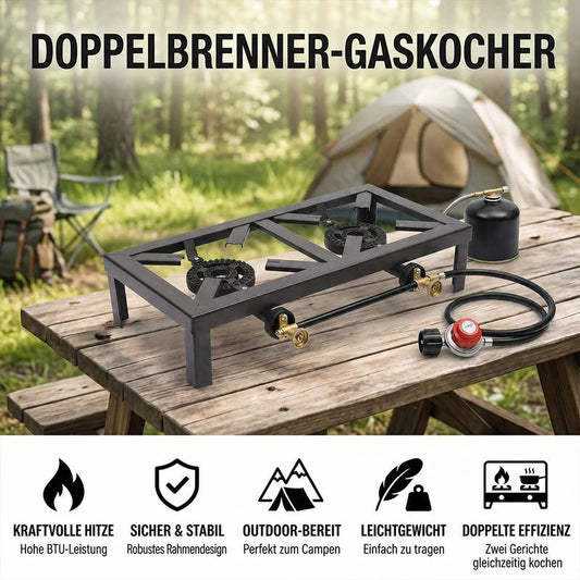 🔥 50% RABATT! 🍳 Tragbarer Propangasbrenner aus Gusseisen – Robust, langlebig & leistungsstark – Ideal für Camping, Outdoor-Kochen oder als Notfallkocher – gleichmäßige Hitzeverteilung, mit Piezozündung ⛺✨