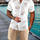 🔥Solange der Vorrat reicht 50 % Rabatt!🎉Herren Lässiges Kunstdenim-Print T-Shirt & Shorts Set