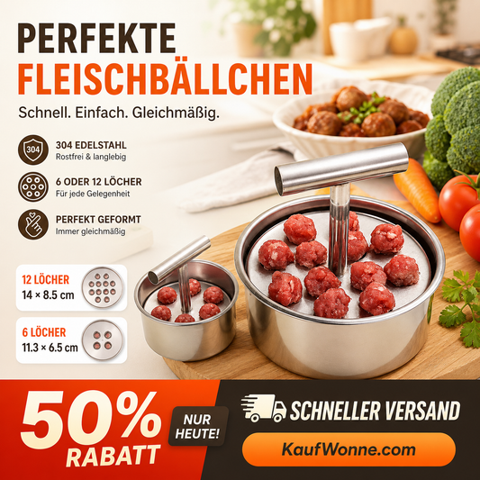 📢📢 Limitiertes Angebot – 50 % Rabatt !! ⏰🍡 Fleischbällchen‑Maker aus lebensmittelechtem Edelstahl für die Küche