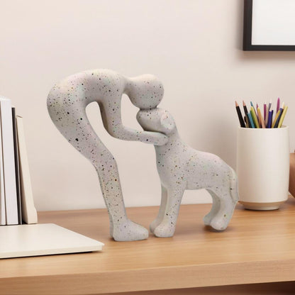 🐕🧑 Mann & Hund Skulptur – 50% RABATT! Einzigartige Figur, warm & liebevoll, perfekt für Büro, Wohnzimmer & Schlafzimmer. 🔥🏠