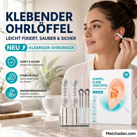 👂✨ 【 NUR FÜR KURZE ZEIT - 50% RABATT! 】Selbstklebendes Werkzeugset zum Entfernen von Ohrenschmalz – Sanft, hygienisch & ohne Wattestäbchen – Perfekt für die tägliche Ohrpflege zu Hause 💎
