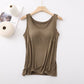 🎁 Heißer Verkauf 50% RABATT 👉 Damen Klassisches Einfarbiges Tank Top mit Integriertem BH 🎉