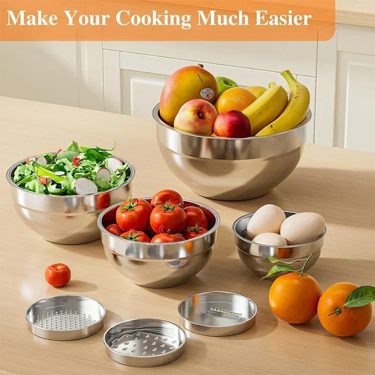 🛍️【 Limitiertes Angebot – 50% Rabatt】🥣 6-teiliges Edelstahl-Schüssel-Set mit Deckel – Spritzschutz, vielseitig & stapelbar – Ideal für Salat, Backen & Aufbewahrung ✨