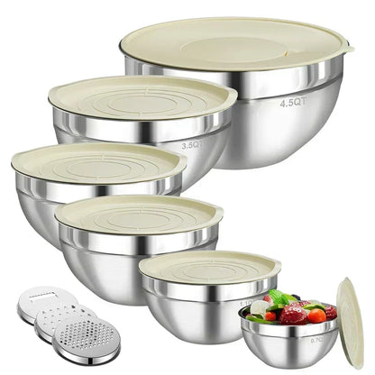 🛍️【 Limitiertes Angebot – 50% Rabatt】🥣 6-teiliges Edelstahl-Schüssel-Set mit Deckel – Spritzschutz, vielseitig & stapelbar – Ideal für Salat, Backen & Aufbewahrung ✨