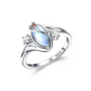 💍 💎 Geometrischer Damenring mit ovalem grünem Mondstein & Zirkonia – Modern, Stilvoll & Täglicher Tragekomfort ✨