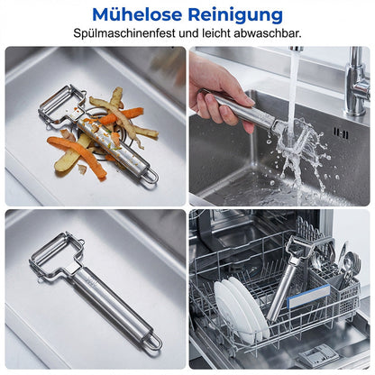 【🥕Limitiertes Angebot – 50% Rabatt!】🔪 Multi-Funktions-Sparschäler & Julienne-Schneider aus Edelstahl – Rostfrei, Ergonomisch & Ideal Für Gemüse & Obst ✨