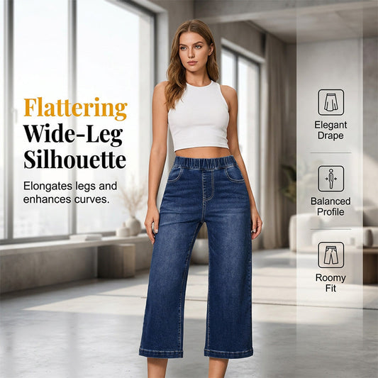 🥳ZOMER-UITVERKOOP🥳💞MEER DAN 50.000 VERKOCHT!💥54% KORTING! 🔥Damesjeans met wijde pijpen en korte lengte, zonder rits