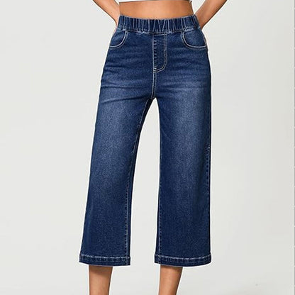 🥳ZOMER-UITVERKOOP🥳💞MEER DAN 50.000 VERKOCHT!💥54% KORTING! 🔥Damesjeans met wijde pijpen en korte lengte, zonder rits