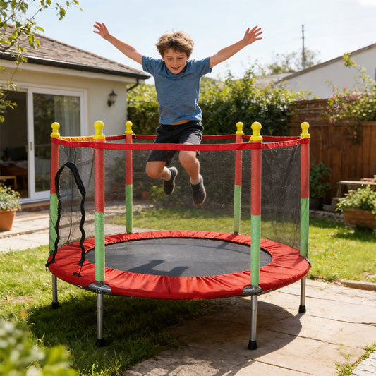 🔥1,4 m großes Kindertrampolin mit Sicherheitsnetz