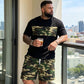 🎯 TIJDELIJKE AANBIEDING: 50% KORTING! ✨ Heren camo-print T-shirt & shorts set – Gecoördineerd, ontspannen, ademend 🌿