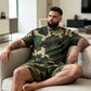 🎯 TIJDELIJKE AANBIEDING: 50% KORTING! ✨ Heren camo-print T-shirt & shorts set – Gecoördineerd, ontspannen, ademend 🌿