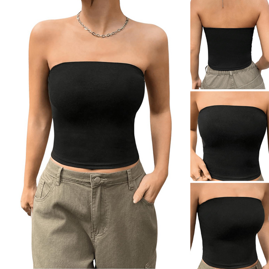 🎁Weiches trägerloses Bandeau-Top in Unifarbe für Damen