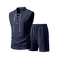 🧵 TIJDELIJKE ACTIE 50% KORTING! ✨ Heren linnen sluitloos setje – Top & Shorts, Riem veter, 7 kleuren ☀️