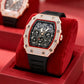 ⌚ Limited Edition – 50% Korting! ✨ Luxe herenhorloge in tonvorm met strass-versiering