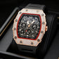 ⌚ Limited Edition – 50% Korting! ✨ Luxe herenhorloge in tonvorm met strass-versiering