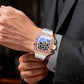 ⌚ Limited Edition – 50% Korting! ✨ Luxe herenhorloge in tonvorm met strass-versiering