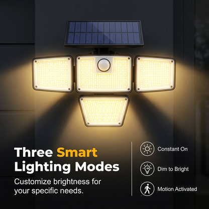 【🔥Limitiertes Angebot – 50% Rabatt!】 ☀️ 3-Kopf Solar-Wandleuchte mit Bewegungsmelder