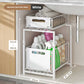 💪🥫 BLITZANGEBOT 50% RABATT! Ausziehbares Doppelregal Schrankorganizer – 5 Höhenstufen, 2 Ebenen, Kohlenstoffstahl, Große Kapazität, Keine Montage ✨