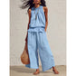 👗 TIJDELIJKE AANBIEDING: 50% KORTING! ✨ Vrouwen gerimpeld tweedelig setje – Smokken hals, relaxte pasvorm, vakantiestijl 🌺