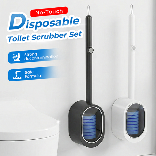 🧹【🔥Limitiert – 50 % Rabatt! 】Kontaktlose Einweg-WC-Bürste – Vorgeladene Reinigungsköpfe Hygienisch, Knopf-Auswurf Keimfrei, Belüfteter Wandhalter Magnetisch Selbstöffnend · Weiß & Grau ✨