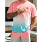 🔥Herren Farbverlauf Kurzarm-Shirt und Shorts Set