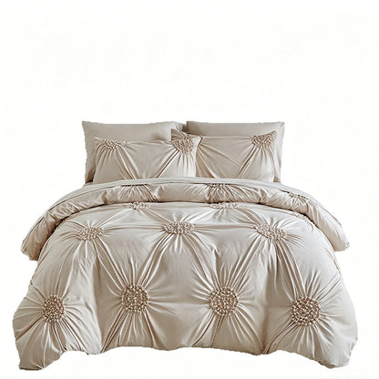 【🔥Nur für kurze Zeit: 50 % sparen!】Elegantes 3-teiliges Pinch-Pleat-Bettwäsche-Set – luxuriöse Textur, weiches Mikrofaser-Material, in vielen Farben & Größen