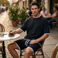 🎉 ZEITLICH BEGRENZT 50% RABATT! 👕 Herren Waffelstrick T-Shirt & Shorts Set – Kühlstoff & Entspanntes Schnittdesign 💙