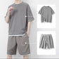 🎉 ZEITLICH BEGRENZT 50% RABATT! 👕 Herren Waffelstrick T-Shirt & Shorts Set – Kühlstoff & Entspanntes Schnittdesign 💙