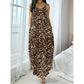 💃🐆Damen Leopardenmuster Spaghettiträger Maxikleid