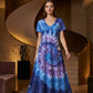 👗【 Nur für kurze Zeit: 50 % sparen! 】💜 Damen Legertes V-Ausschnitt Maxikleid