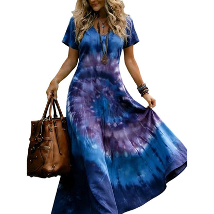 👗【 Nur für kurze Zeit: 50 % sparen! 】💜 Damen Legertes V-Ausschnitt Maxikleid