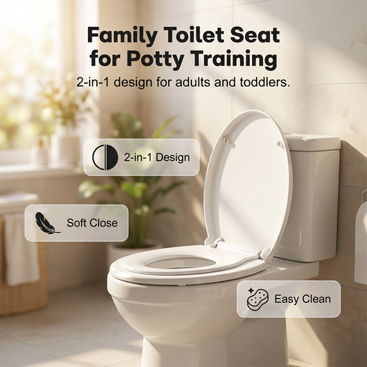 🚽 50% RABATT! 👶 2-in-1-Toilettensitz für Erwachsene & Kinder – Klappbar, rutschfest & einfache Montage – Perfekt für Familien mit Kleinkindern 🧸