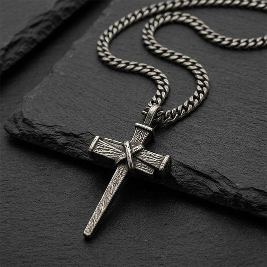 📢📢【Limitiertes Angebot – 50% Rabatt!!】⏰Herren Vintage Nagel-Kreuz-Anhänger Halskette