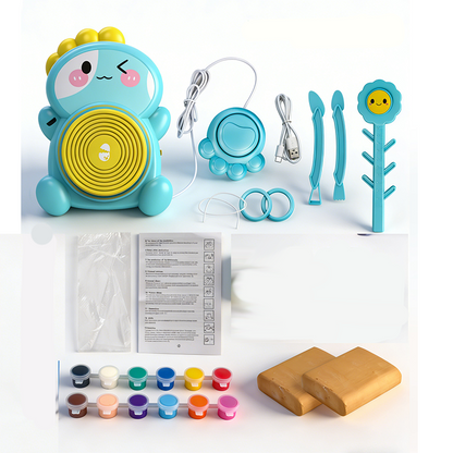 🏺 50% RABATT! ✨ Elektrische Töpferscheibe für Kinder – Komplettes DIY Ton-Bastelset🖌️