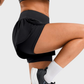 🌸LETZTER TAG SONDERPREIS!!🌸 Damen 2-in-1 Laufshorts, Hochbund Sport-Shorts mit versteckten Handytaschen, schnelltrocknend, leicht, Gym Yoga Shorts