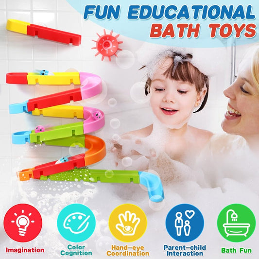 🎁【LIMITIERTES ANGEBOT – 50% RABATT!】🛁Interaktives Badewannen-Rutschbahn-Set – Kleinkind-Badespielzeug