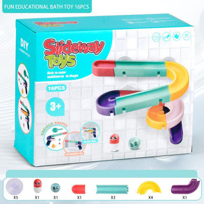 🎁【LIMITIERTES ANGEBOT – 50% RABATT!】🛁Interaktives Badewannen-Rutschbahn-Set – Kleinkind-Badespielzeug