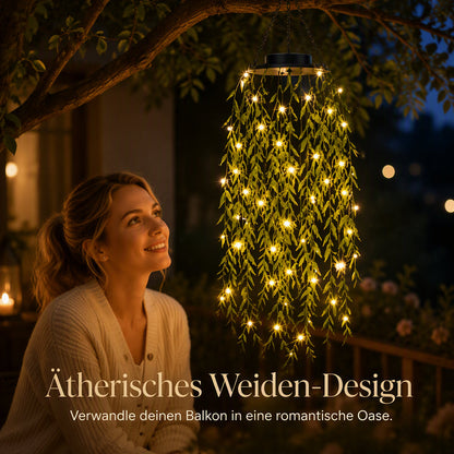 【⏰Zeitlich begrenztes Angebot – 50% Rabatt】Solarbetriebene Weidenblatt-Hängelichterkette
