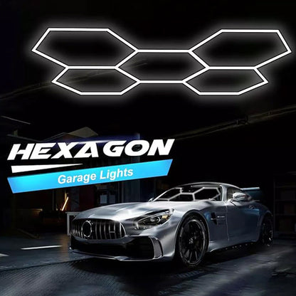 ✨🔥【LIMITIERTES ANGEBOT – 50% RABATT!】⏰Hexagonale LED-Garagenleuchte · Wabendesign · Ideal für Werkstätten Friseursalons Fitnessstudios und Autohändler
