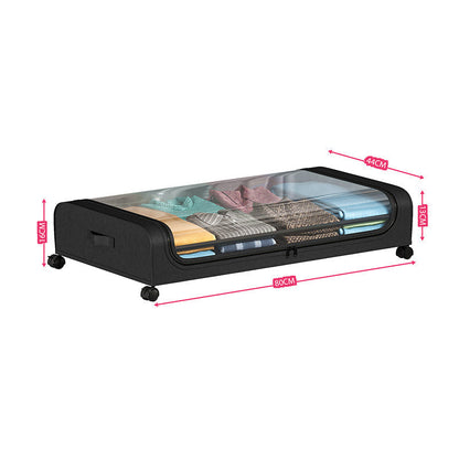 【🔥Limitiertes Angebot – 50 % Rabatt】🛒Große Bettaufbewahrungsbox mit Rollen und Deckel