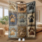 🍂 50 % Rabatt! 🐾Warme Flanelldecke mit Pfotenmuster – Weiche Sofadecke für Herbst & Winter