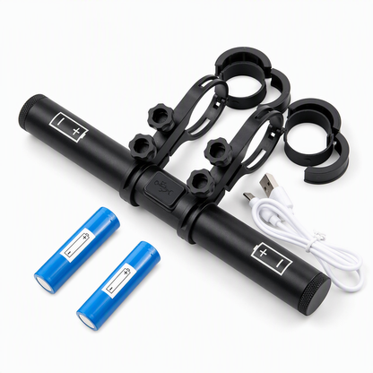 🚲 Lenker-Erweiterung mit USB-Powerbank & Halterung für Fahrradlampe & Taschenlampe – mehr Platz am Lenker🔋
