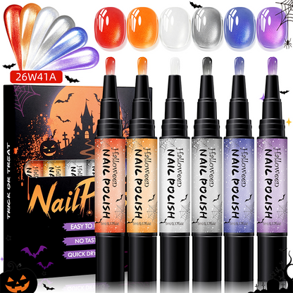 🎃 ZEITLICH BEGRENZT: 50% RABATT! ✨ Schnelltrocknendes Halloween-Nagellackstift-Set – Wasserbasiert, geruchsneutral & präzise Nailart 💅