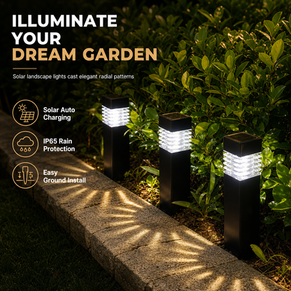 🌞Solar-Gartenleuchten für Außen – Wasserdichte LED-Wegeleuchten mit Erdspieß für Garten, Rasen & Gehwege