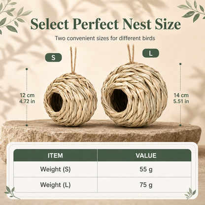 🐦 50% RABATT! 🌿 Kugel-Vogelhaus aus Stroh – Natürlich & dekorativ für Garten & Balkon ✨